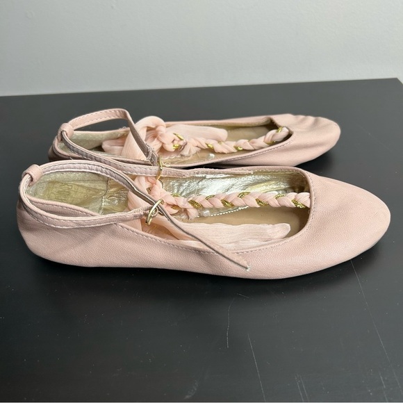 Bold in Ballerina  by atmosphere Pink Ballet Flats with Ankle Ribbon Wrap Size 5 - Picture 1 of 10